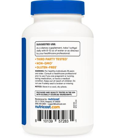 Nutricost Peppermint Oil Softgels (240 SFG) (50 MG) - Gluten Free Third Party Tested and GMO Free - Buy Online on GoSupps.com