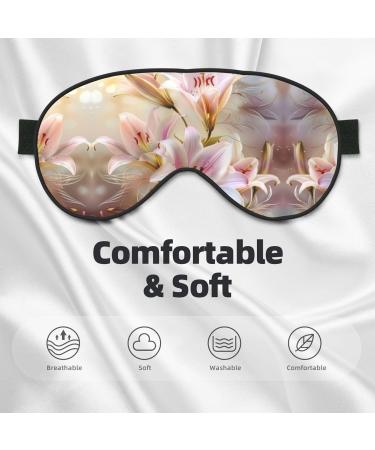 Light Romantic Flowers Print Unisex Eye Mask | Soft Comfortable Light-Blocking Sleep Mask for Restful Sleep - Buy Online on GoSupps.com