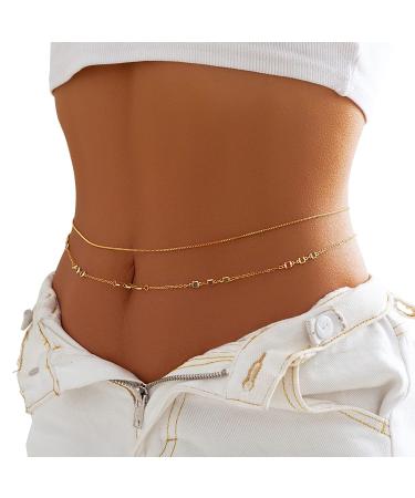 Sexy Double Layered Gold Bikini Waist Body Chain for Women - Summer Beach Body Jewelry - Buy Online on GoSupps.com