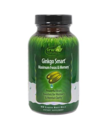Irwin Naturals Ginkgo Smart Maximum Focus & Memory 60 Liquid Soft-Gels