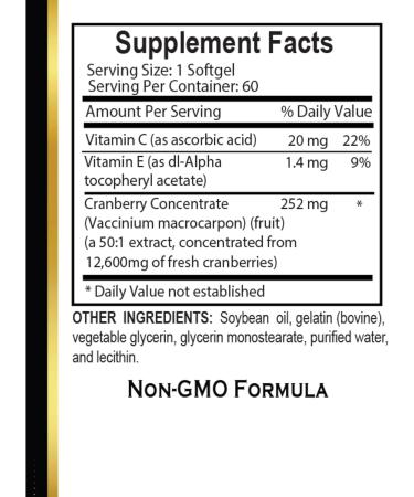 Cranberry Extract Concentrated - Optimal Urinary Tract Wellness & Bladder Support Helps Your Body Maintain Balance & Offers The Natural Benefits of Concentrated Fruit - 1 Bottle 60 Capsules - Buy Online on GoSupps.com