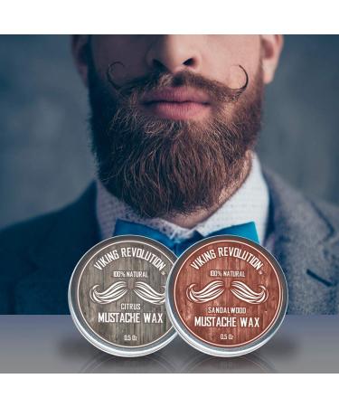 Mustache Wax 2 Pack - Strong-Hold Beard & Moustache Wax for Men - Citrus & Sandalwood Scent - 0.5 Ounce (Pack of 2) - Buy Online on GoSupps.com