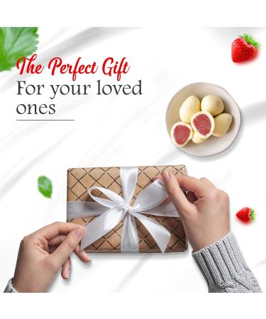 Chamball Fraises Bo te de fraises enrob es de chocolat blanc belge artisanal Bouch e exclusive aux fraises Parfait savourer Assortiment de chocolats Chocolats artisanaux - Buy Online on GoSupps.com