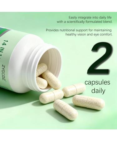 14-in-1 Advanced Eye Vitamin Supplement with Lutein Zeaxanthin Bilberry Extract & Zinc for Adults - Supports Vision Macula & Blue Light Protection - 60 Capsules (01) - Buy Online on GoSupps.com