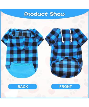 Sbayool Dog Hoodie Set - Casual Plaid Design with Zipper Pocket - Red/Blue - 2XL - Buy Online on GoSupps.com