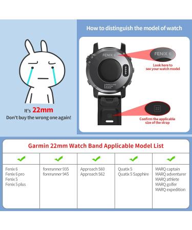 Notocity 22mm Silicone Quick-Fit Bracelet for Garmin Fenix 6/6 Pro/7/5 Plus/Forerunner 935/945/Instinct - Durable Stylish Multiple Colors Available - Buy Online on GoSupps.com
