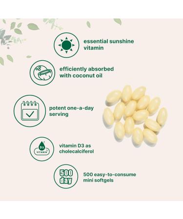 Micro Ingredients Vitamin D3 5 000 IU 500 Softgels | Virgin Coconut Oil | Cholecalciferol Form | Bone Immune & Heart Support | Easy to Swallow Non-GMO 500 Count (Pack of 1) - Buy Online on GoSupps.com