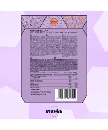SYZYGY FOOD | Collagen with Hyaluronic Acid Coenzyme Q10 Vitamin A C D B12 and Zinc | 750mg | 90 Capsules 90 Days | Energy Reinforced Joints | Hydrolyzed Collagen Made in EU - Buy Online on GoSupps.com
