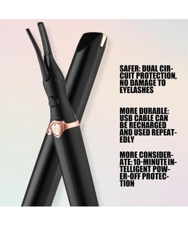 Wpsagek Lash Curler Heated | Lash Styling Tool Rechargeable Lifting Curler | Heated Electric Eyelash Curler Device for Travel Barbershop Business Trips Beauty Salon Black - Buy Online on GoSupps.com