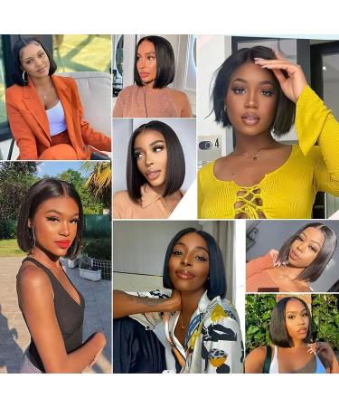 Niviorvan 14 Inch Human Hair Bob Wig - 180% Density, 13x4 HD Lace Front, Pre-Plucked for Black Women - Buy Online on GoSupps.com