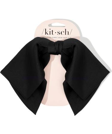 Kitsch Recycled Fabric Bow Hair Clips for Women Oversized Hair Bow Clip Coquette Bows for Hair Cute Ribbon Bow Clip Elegant Clip Bows for Girls Big Bows for Classic Elegant Style 1pc Black - Buy Online on GoSupps.com