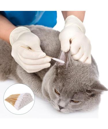 kuryt 100PCS Dog Ear Cleaner Swab Sticks Otodine Ear Cleaner for Dogs Cotton Material Ear Cleaning Dog Cat Pet Ear Swabs(Long-15cm - Buy Online on GoSupps.com