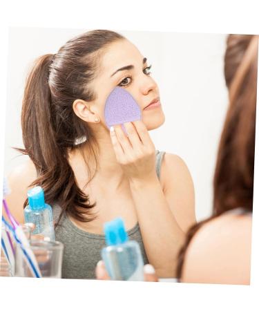 FRCOLOR 4pcs Facial Cleansing Sponges - Exfoliating Makeup Remover Wipes for Deep Cleaning - Purple Esponjas para Maquillaje - Buy Online on GoSupps.com