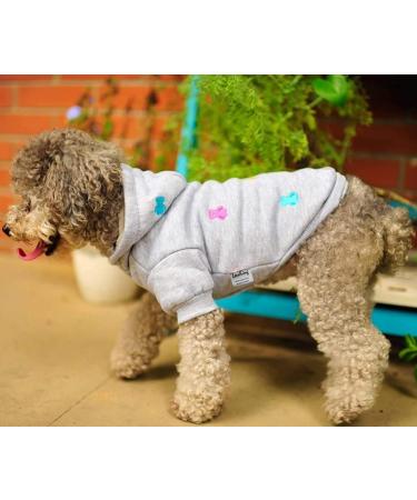 Cozy Fleece Dog Sweater & Cat Hoodie - Fluffy Pajamas for Small & Medium Breeds | French Bulldog Dachshund Chihuahua - XS Gray - Buy Online on GoSupps.com