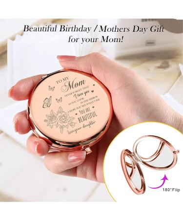 GAOLZIUY Compact Mirror Gifts for Mom from Daughter  Rose Gold Mom Compact Mirror for Mother  Birthday Gifts for Moms Women from Daughter for Mom Birthday  Mothers Day Wedding Anniversary Flower-mom-1 - Buy Online on GoSupps.com