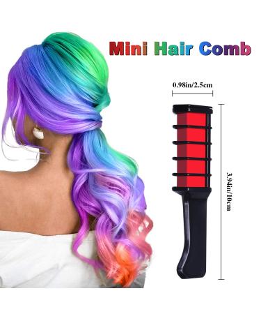 Kids Temporary Hair Chalk Comb - Non-Toxic Washable Hair Color Dye - Girls Gift for Halloween, Christmas, Birthday Parties - 6 Colors - Ages 1-10 - Buy Online on GoSupps.com