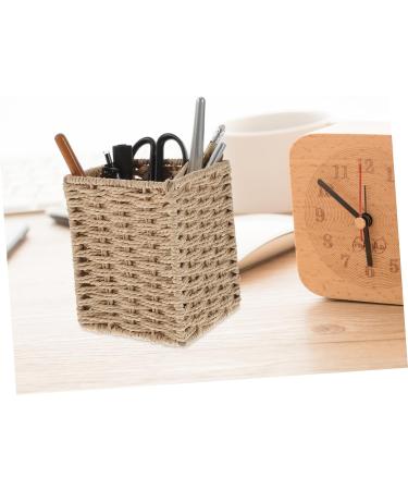 ABOOFAN Cardboard Woven Storage Box Basket - Desk Waste Bin & Wicker Pen Holder for Office Organization - Buy Online on GoSupps.com