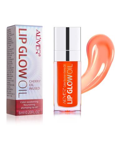 Plumping Lip Oil  Long Lasting Hydrating Lip Gloss Tinted Lip Balm  Non-sticky Big Brush Head Glitter Shine Primer Lip Tint  Tinting Lip Care Oil for Dry Lip (01Raspberry)