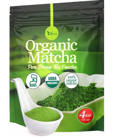 uVernal Organic Matcha Green Tea Powder - 100% Pure Matcha for Smoothies Latte and Baking Easy to Mix - 4oz