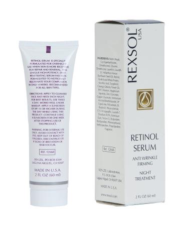 REXSOL Retinol Serum - Best Anti-Wrinkle Firming & Antioxidant Face Serum | Pure Vitamin C & Retinol for Deep Wrinkle Treatment (2 FL OZ - Buy Online on GoSupps.com
