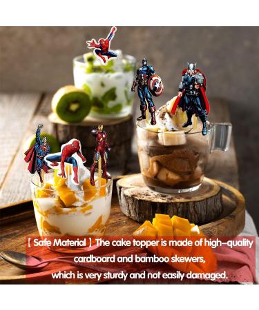 Superheld Cake Topper Set - 48 Avengers Cupcake Decorations for Kids Birthday Parties & Superhero Themes - Buy Online on GoSupps.com