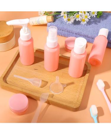 FANTESI Travel Bottles for Toiletries 9 PCS Leak Proof Refillable Travel Containers Liquid Containers with Clear Toiletries Bag for Cosmetic Shampoo Lotion Makeup Shower Hand Soap Pink - Buy Online on GoSupps.com
