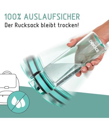 BJORKI 500ml Children's Drinking Bottle - Ousproof Bonus Name Ticker Ideal for School & Sports Carbonic Acid Safe Robust Pastel Blue Water Bottle for Active Kids - Buy Online on GoSupps.com
