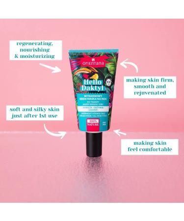 Orientana - Natural Vitamin Night Face Cream-Mask Hello Dactyl | Date Extract | Natural Vegan | Rich Creamy Texture | For Soft and Silky Skin | Every Skin Type - 40ml DATE & MANGO BUTTER - Buy Online on GoSupps.com