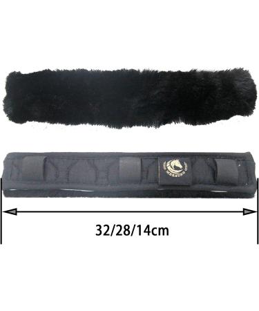 Merauno Neck Saver - Lambskin Horse Neck Protection | Real Fur Halter & Bridle Strap Cover | Black 32x5 cm - Buy Online on GoSupps.com