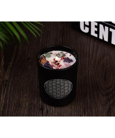 Crystal Scented Candle - Engraved Flower of Life Aromatherapy for Meditation & Home Decor | Perfect Gift - Buy Online on GoSupps.com