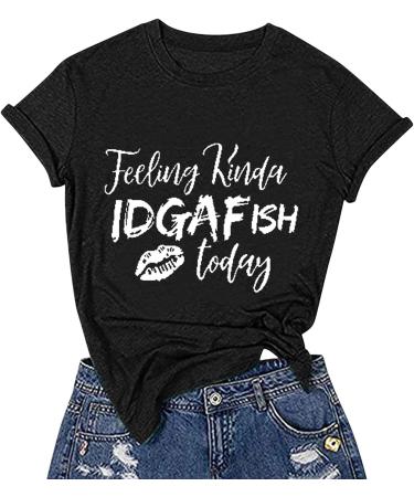 Vintage Dog Mom Graphic Tee | Trendy O-Neck Travel Top | Funny Offensive T-Shirt for Women | Black Small - Buy Online on GoSupps.com