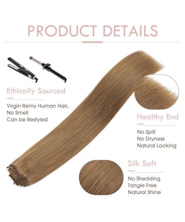 Silk-Co Clip-In Extensions | Real Remy Hair Brown 8 Tresses 18 Clips 80g - Light Brown 33cm - Buy Online on GoSupps.com
