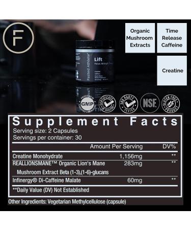 Lift Brain Supplement Memory & Focus Nootropic with Lion's Mane Mushroom & Creatine | 60 Capsules for Enhanced Energy & Performance - Buy Online on GoSupps.com