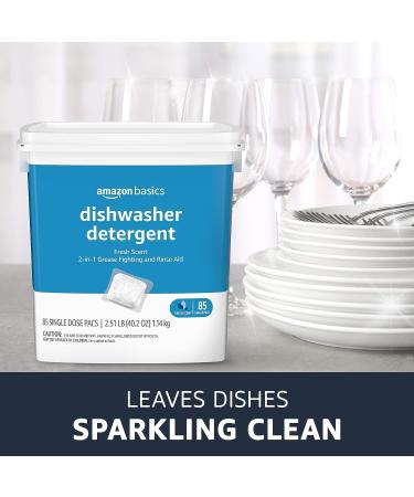 Amazon Basics Dishwasher Detergent Pacs 85 Count - Fresh Scent (Previously Solimo) - Buy Online on GoSupps.com