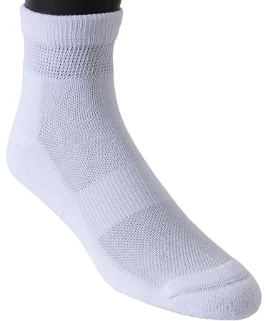 Yomandamor Men's Diabetic Cotton Ankle Socks (5-Pair) with Arch Support - Size 10-13 White - Comfort & Health for Diabetes - Buy Online on GoSupps.com