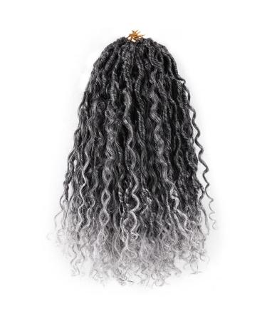 6 Packs Goddess Curly Locs Crochet Hair 14 Inch Faux Boho Hippie River Locs for Black Women - T1B/Gray - Buy Online on GoSupps.com
