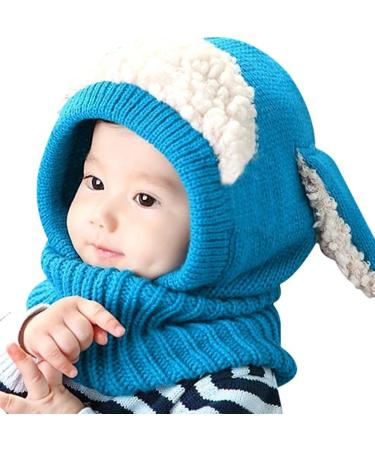 Tuopuda Baby Winter Hat Scarf Set | Earflap Hood Knit Scarves | Blue | 6-36 Months - Buy Online on GoSupps.com