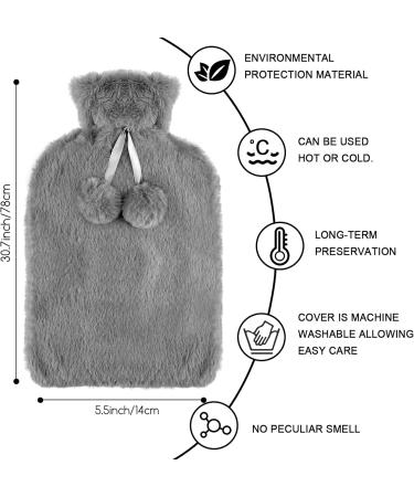 Jsdoin 2L Hot Water Bottle with Soft Fleece Cover - Pain Relief for Hand, Feet, Neck & Shoulders - Buy Online on GoSupps.com