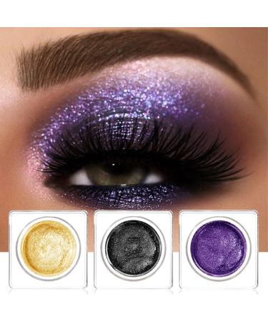 Fard paupi res liquide paillettes 3 couleurs argent es noires violettes dor es scintillantes fum es et scintillantes maquillage cor en haute pigmentation s chage rapide ombre  - Buy Online on GoSupps.com
