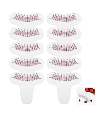 Mobestech 10Pcs Eyelash Ruler Eyelashes Length Curling Degree Ruler Eyelash Extension Paper Patches Eyebrow Sticker Stencil Guide Measuring Tools