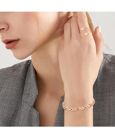 Vicmag Lymphatic Drainage Magnetic Bracelet for Women - Titanstahl Ultrast-Strong Magnets Rose Gold Crystal X Shape Gift Box Included - Buy Online on GoSupps.com