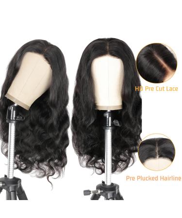 Shop Gluess Wig: Human Hair Pre Cut Lace Body Wave 14inch - Natural Hairline Beginner Friendly 180% Density | International Shipping Available - Buy Online on GoSupps.com