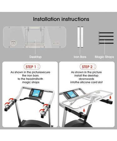 HEWYIOS Treadmill Desk Attachment Transparentï¼Treadmill Laptop Holder Adjustable Height Ergonomic Treadmill Standing Workstation Standï¼Suitable for Treadmill Handshake Width 13-33 inches - Buy Online on GoSupps.com
