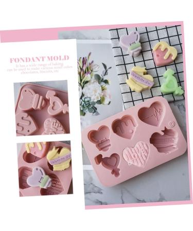 Alipis 2pcs Heart Chocolate Mold DIY Candle Mould Heart Shaped Dessert Mold Tray Mousse Pink - Buy Online on GoSupps.com