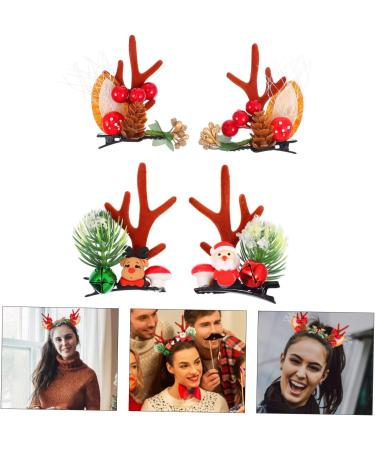 POPETPOP 2 Pairs Christmas Hair Clips Toddler Clips for Girls Hair Women's Hair Clips Hair Clips for Kids Christmas Reindeer Antlers Headband Deer Horns Hair Holder Hair Decoration Clothing - Buy Online on GoSupps.com