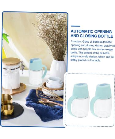 Zerodeko 2pcs Condiment Bottles Oil Vinegar Dispenser Kitchen Oil Dispenser Salad Dressing Dispenser Glass Jar Cheese Container Non Drip Olive Oil Pot Pp Soy Sauce Bottle Japanese-style 13.2X11X7.2CM Blue - Buy Online on GoSupps.com