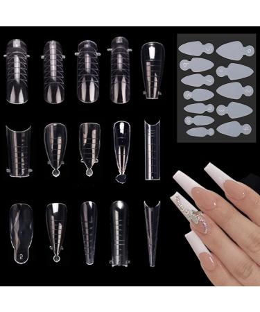 120pcs Nail Dual Forms for French Nails Dual Nail Forms Mold Sticker Dual Forms System Dual Forms Stickers Silicone Reusable Pads 11 Sizes Nail Molds French Stickers for Nail Art Extensions - Buy Online on GoSupps.com