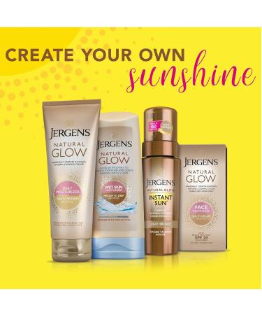 Jergens Natural Glow Instant Sun Self Tanner Mousse Bundle Light Bronze Sunless Tanning 6 Oz Bottle and Application Mitt - Buy Online on GoSupps.com