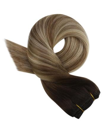Buy 45 cm Real Hair Extensions - Brown to Light Brown #3/8/22 - 100g Remy Weave Hair Tresses for International Shipping - Buy Online on GoSupps.com
