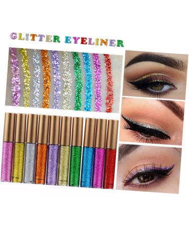 Beavorty Shiny Eyeshadow 10pcs Liquid Eyeliner Shining Glitter Eyeliner Eye Makeup Accessories Liquid Eye Shadow for Girls Women Ladies Shinny Eyeliner - Buy Online on GoSupps.com